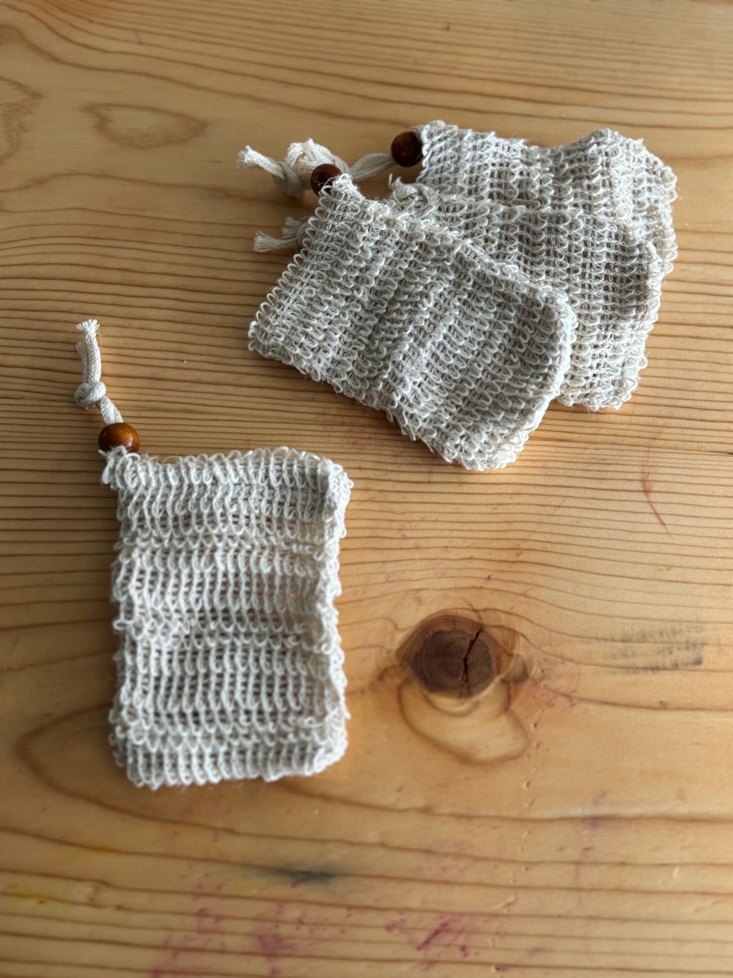 SOAP BAG | flax soap saver with drawstring