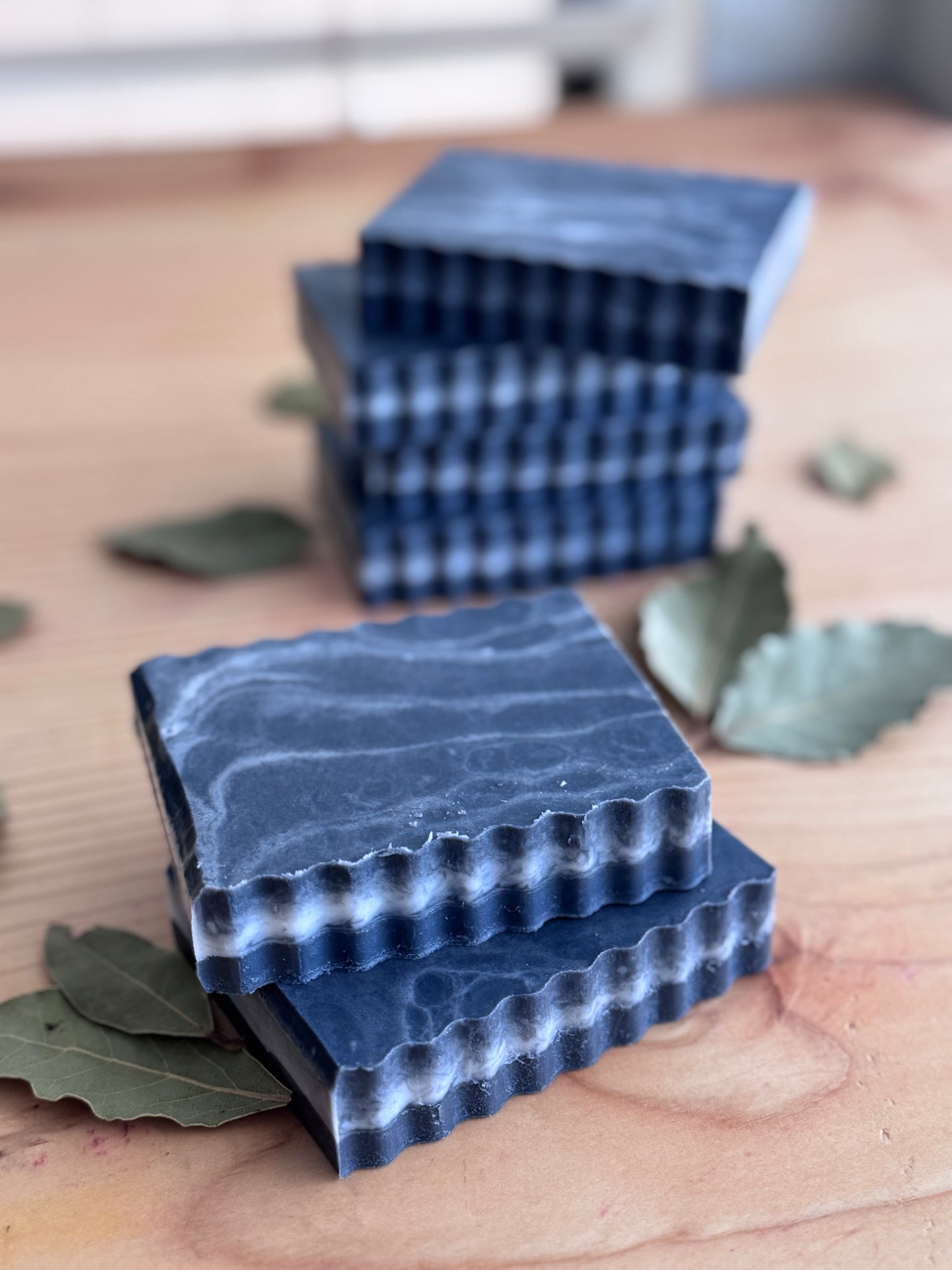 SLATE + SMOKE | tobacco and bay leaf shea butter soap with activated charcoal