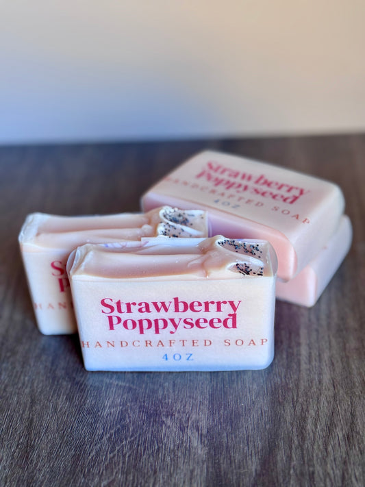 STRAWBERRY POPPYSEED | cold-process shea butter soap