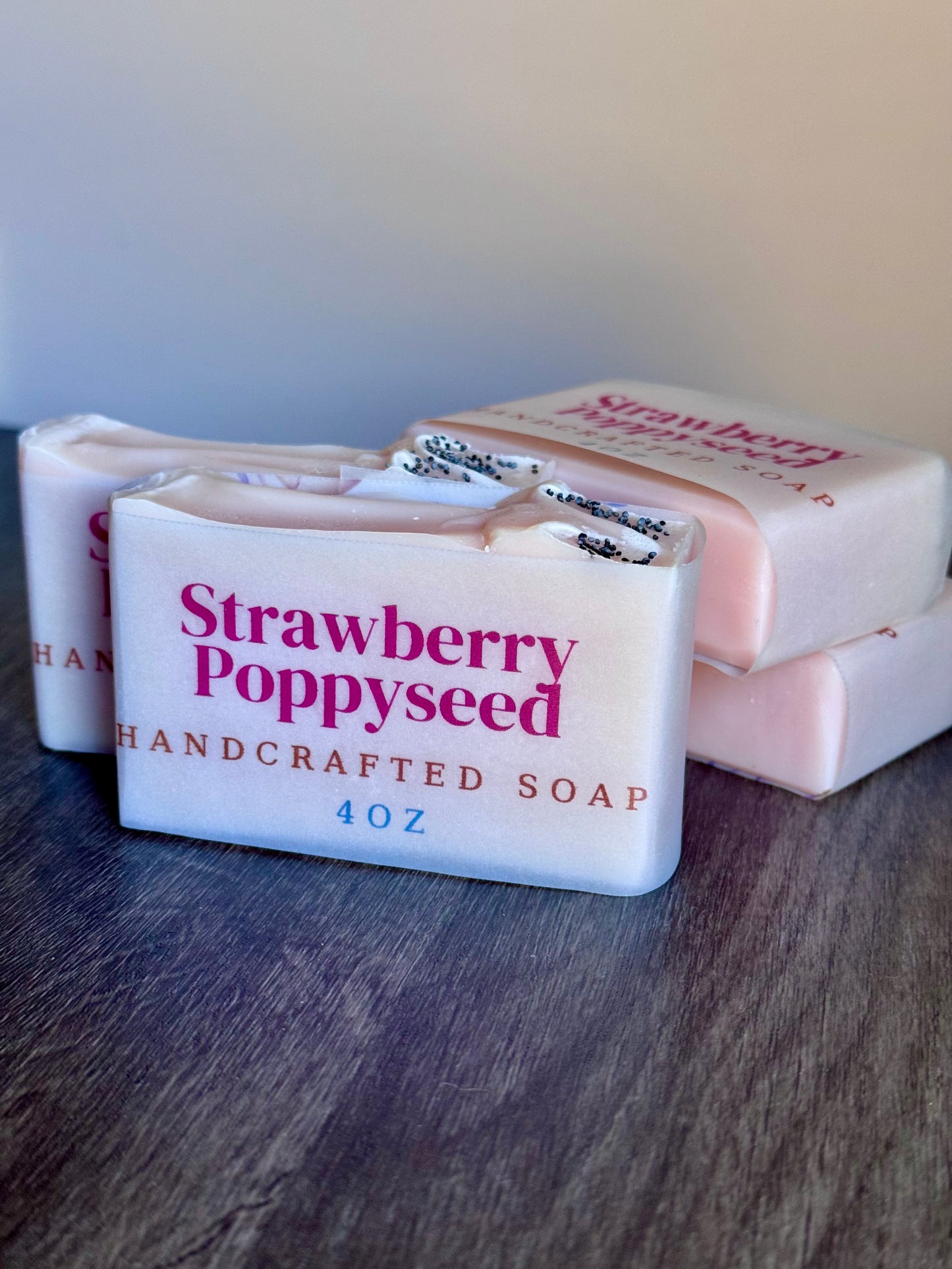 STRAWBERRY POPPYSEED | cold-process shea butter soap