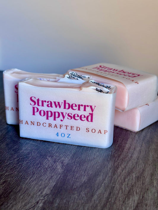 STRAWBERRY POPPYSEED | cold-process shea butter soap